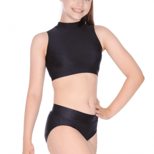 Nylon/Lycra High Neck Crop Top