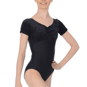 Teresa Short Sleeve Velour-Nylon/Lycra Leotard