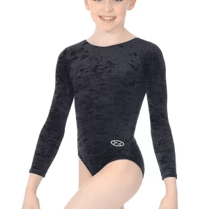 Ramona Long Sleeved Crushed Velour Leotard