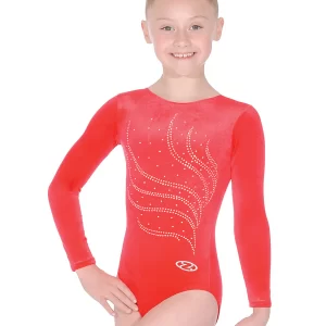 Tiara Crystal Motif Long Sleeved Gymnastics Leotard