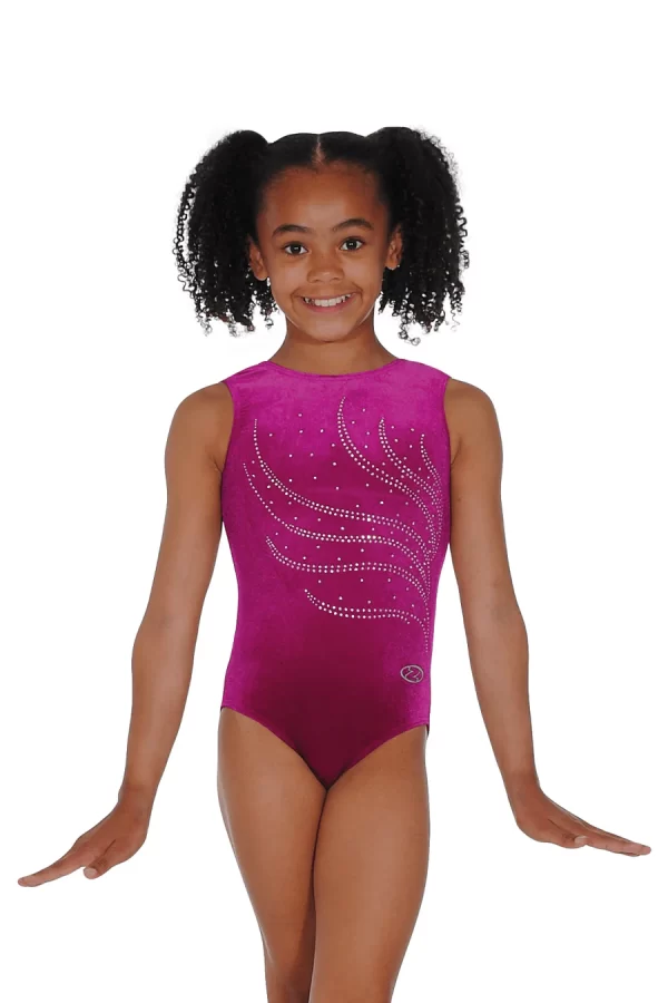 Tiara Crystal Motif Sleeveless Gymnastics Leotard - Image 14
