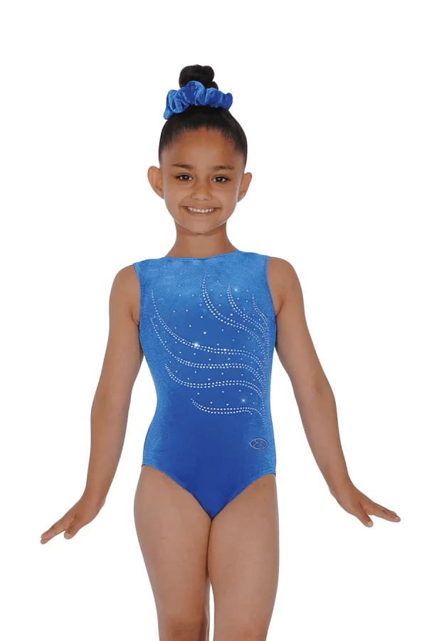 Tiara Crystal Motif Sleeveless Gymnastics Leotard - Image 6