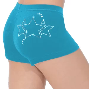 Galaxy Gymnastics Shorts with Star Crystal Motif