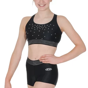 Active Eco Crop Top with Crystal Motif