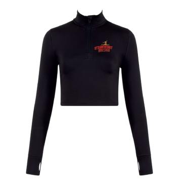 Strawberry Comp Team Long Sleeve Zip Crop Top - Image 3