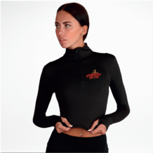 Strawberry Comp Team Long Sleeve Zip Crop Top