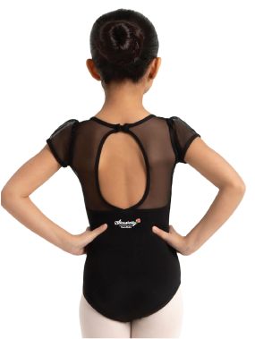 Strawberry Puff Sleeve Keyhole Back Leotard