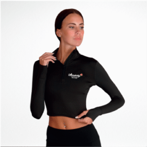 Strawberry Long Sleeve Zip Crop Top